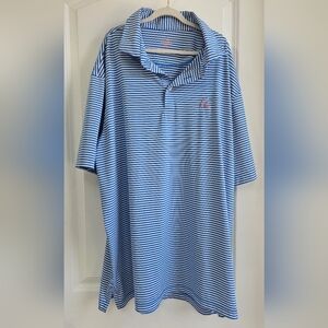 Rhoback Navy and White Striped Polo Shirt